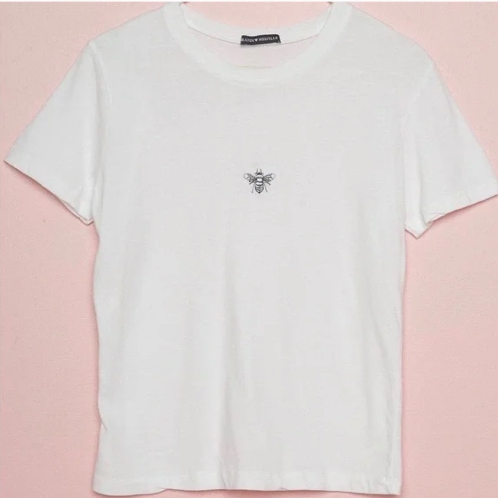 Brandy Melville Embroidered Bee Tee